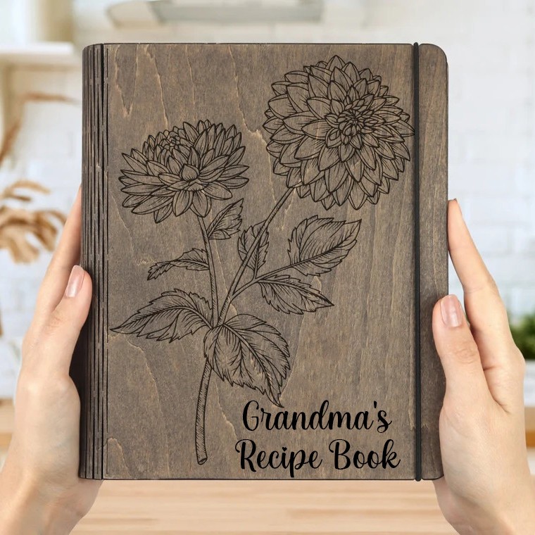 Hot Sale Personalized Family Wooden Recipe Book Christmas Day Gift Ideas