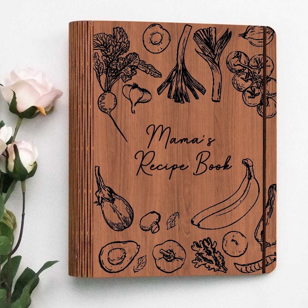 Hot Sale Personalized Family Wooden Recipe Book Christmas Day Gift Ideas