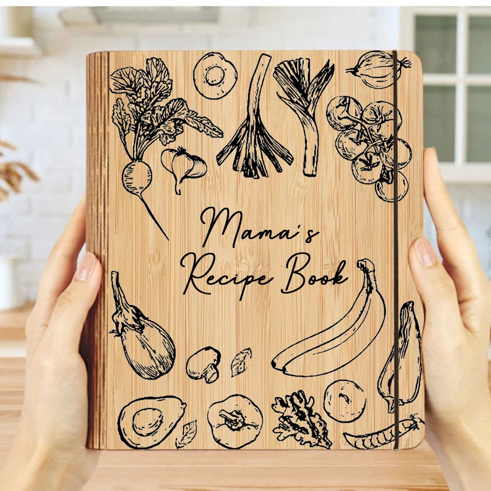 Hot Sale Personalized Family Wooden Recipe Book Christmas Day Gift Ideas