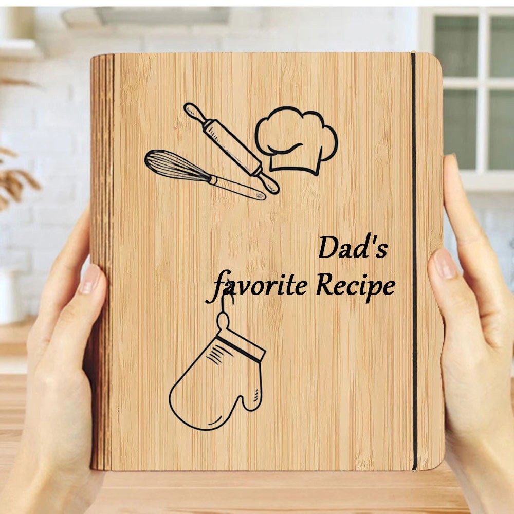 Hot Sale Personalized Family Wooden Recipe Book Christmas Day Gift Ideas