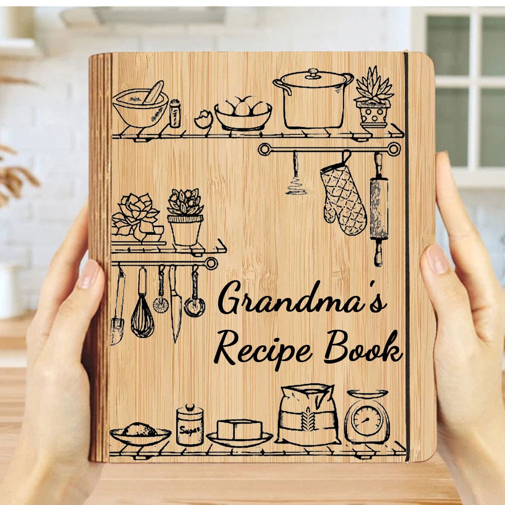 [ 50% OFF TODAY ] BEST SELLER❗❗Personalized Family Wooden Recipe Book Christmas Day Gift Ideas