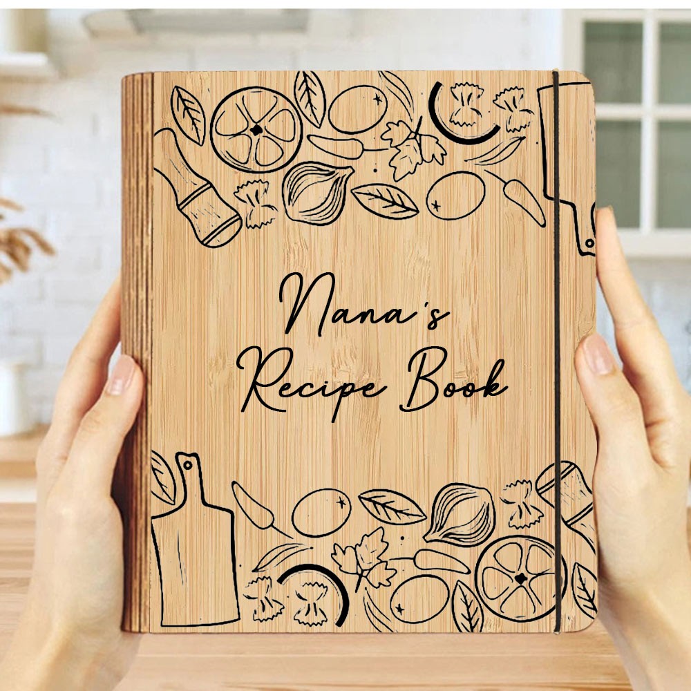 Hot Sale Personalized Family Wooden Recipe Book Christmas Day Gift Ideas