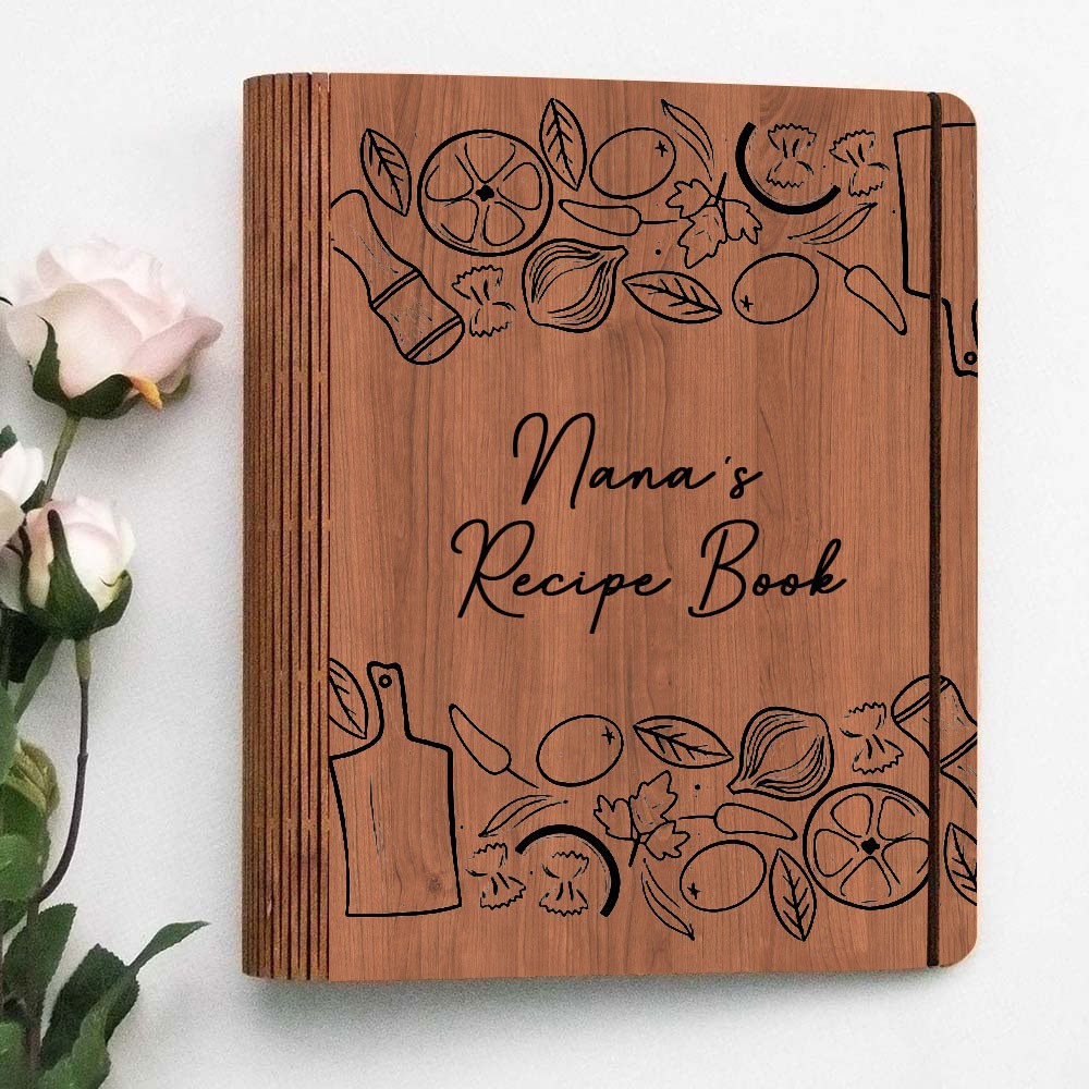 Hot Sale Personalized Family Wooden Recipe Book Christmas Day Gift Ideas