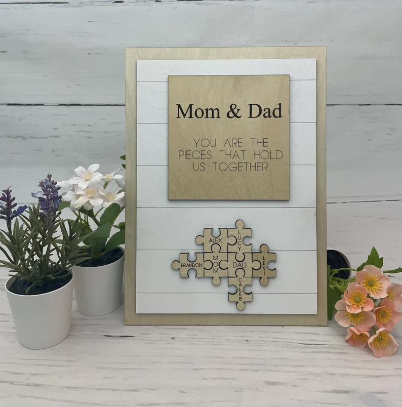 Mom & Dad You Are The Pieces That Hold Us Together | Gift For Parents 