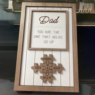 Dad You Are The Piece That Holds Us Together Jigsaw | Personalized Dad Jigsaw Puzzle Pieces | Fathers Day Gift | Custom gift for dad