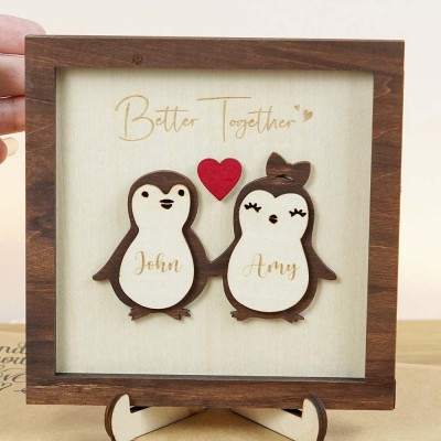 Better Tegother Personalized Couple Wooden Sign For Valentines Day,Anniversary