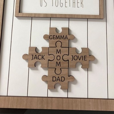 Handmade Personalised Wood Mom Puzzle Sign Extra puzzle pieces if you have a new addition to the family