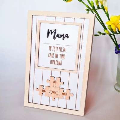 Best Seller!!! Handmade Personalized Wood Mom Puzzle Sign | Mom You Are The Piece That Holds Us Together