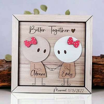 I Love You Personalized Couple Wooden Sign For Valentines Day,Anniversary