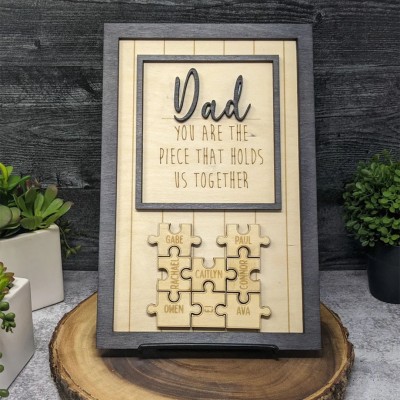 Dad You Are The Piece That Holds Us Together Jigsaw | Personalized Dad Jigsaw Puzzle Pieces | Fathers Day Gift | Custom gift for dad